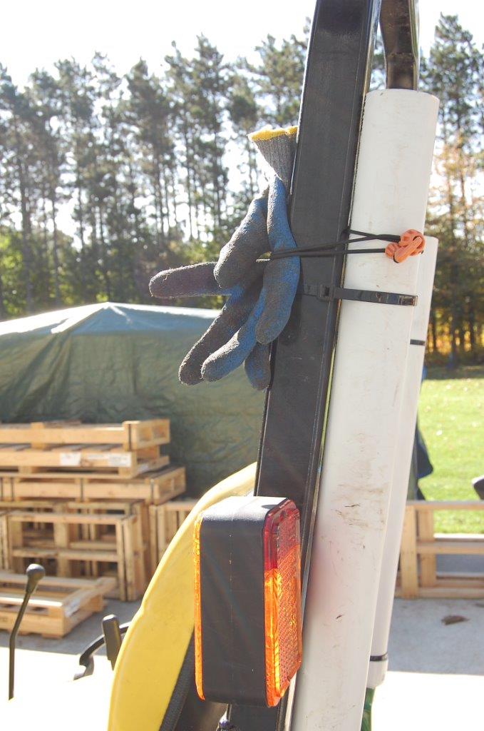 Gloves attached to ROPS