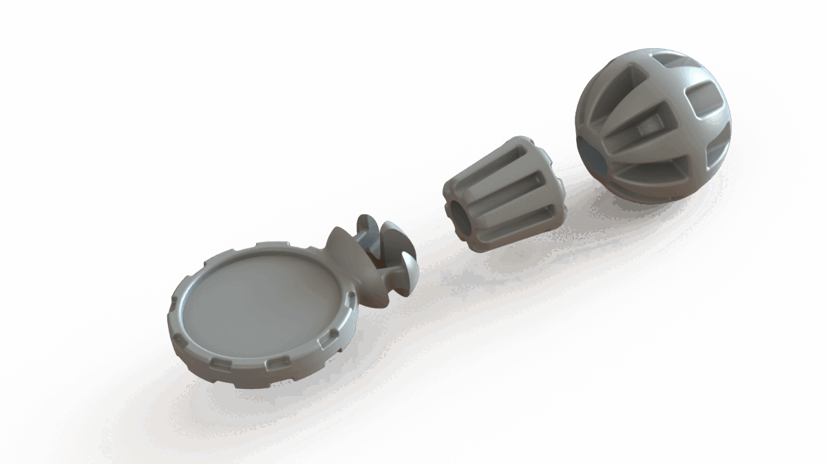 bundeZe components: ball, clip, pull tab, cord — all replaceable